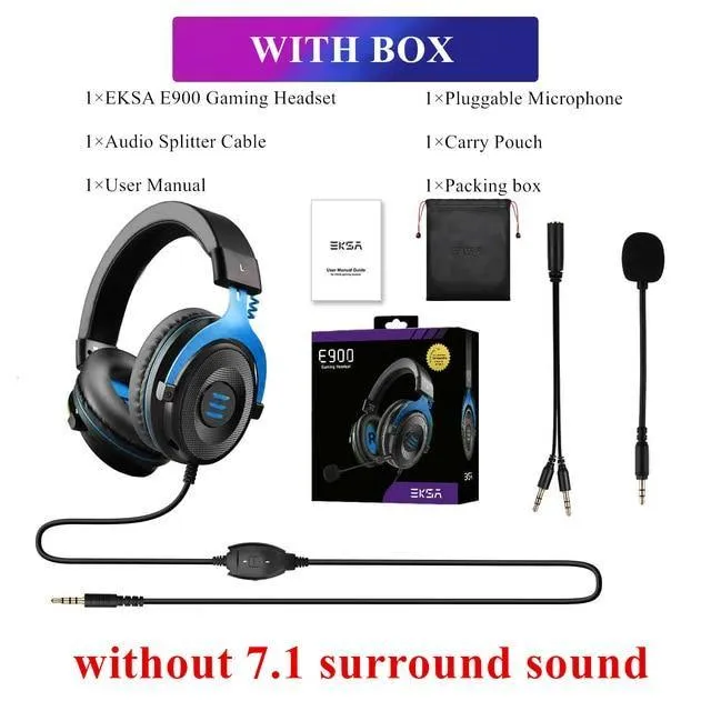 Gaming Headset with Microphone E900 Pro 7.1 Surround Headset Gamer USB/3.5mm Wired Headphones