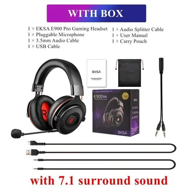 Gaming Headset with Microphone E900 Pro 7.1 Surround Headset Gamer USB/3.5mm Wired Headphones