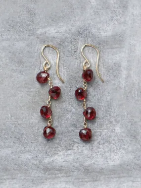 Garnet Zig Zag Earrings