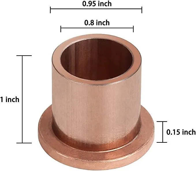 Golf Cart Flanged Spindle Bronze Bushing, King Pin Steering Knuckle Bushing Kit - 10L0L