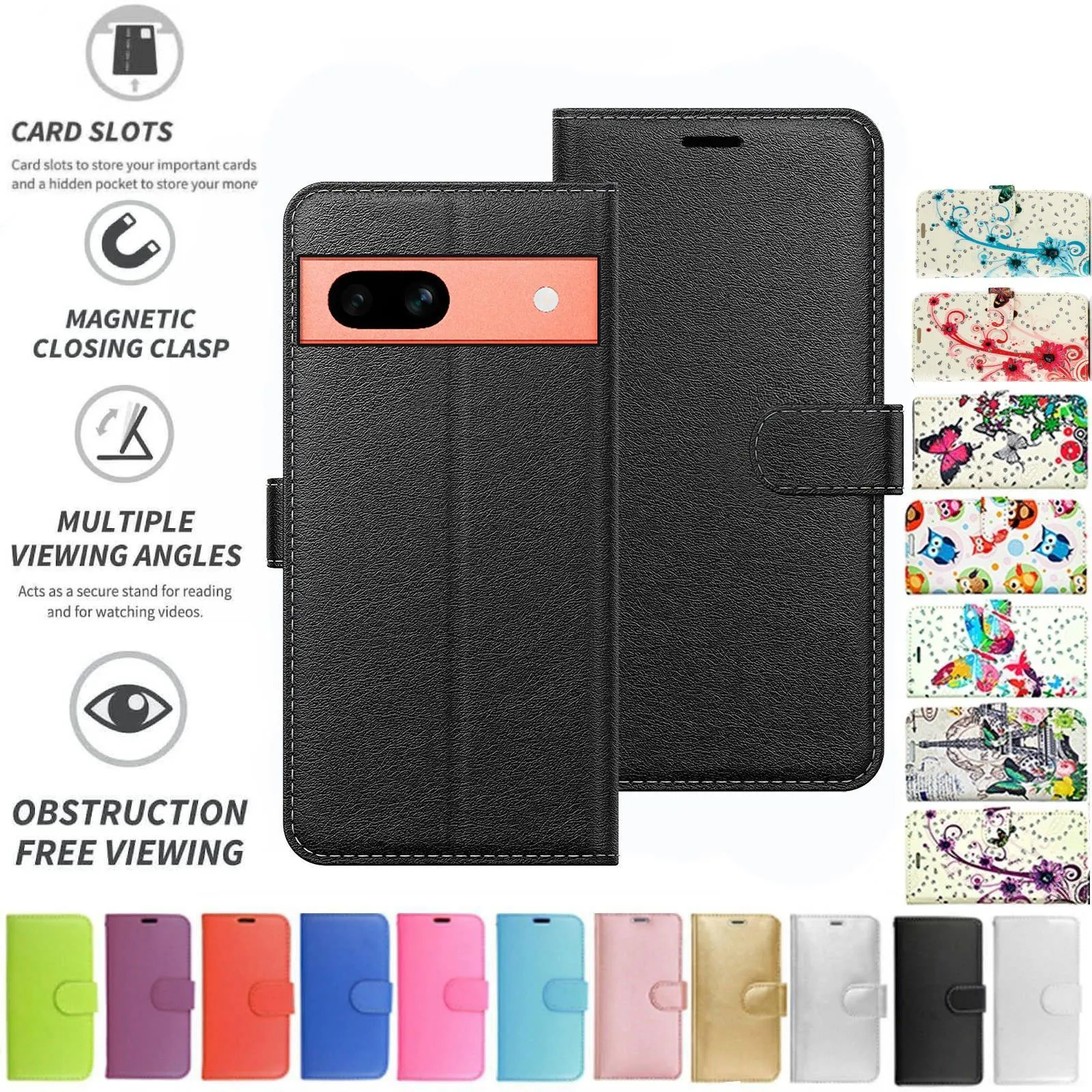 Google Pixel 7a Flip Folio Book Wallet Case