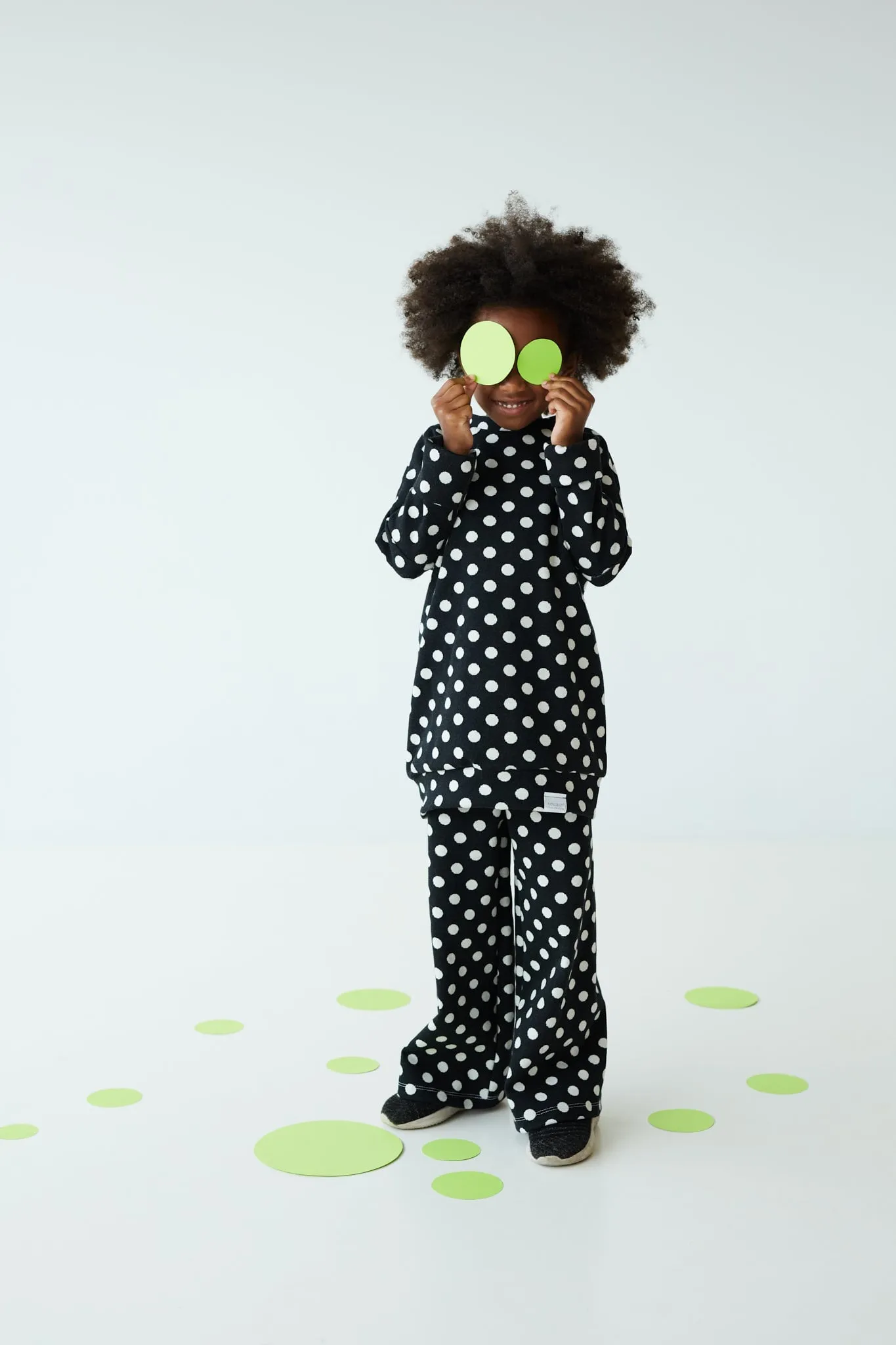 Grow With Me Sweater | Black   Polka Dots