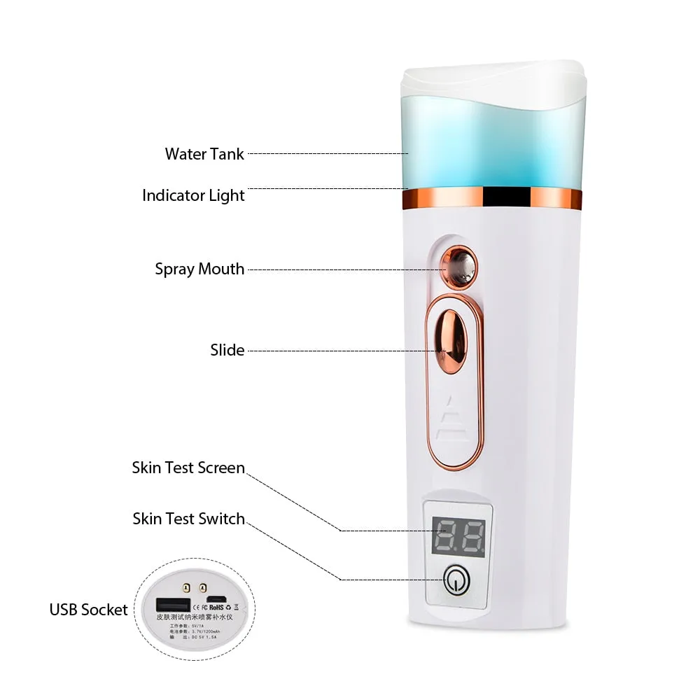 Hailicare  Beauty Salon Style Nano Spray Facial Mist Hydrator & Moisture Analyzer