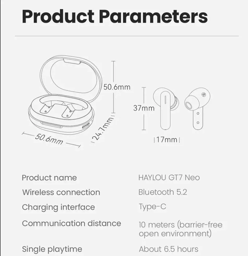 HAYLOU GT7 Neo TWS Wireless Ear Buds