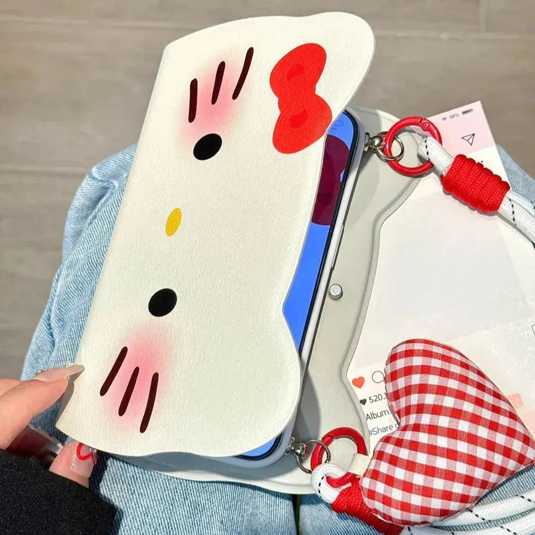 Hello Kitty Heart Flip Phone Case (For iPhones)