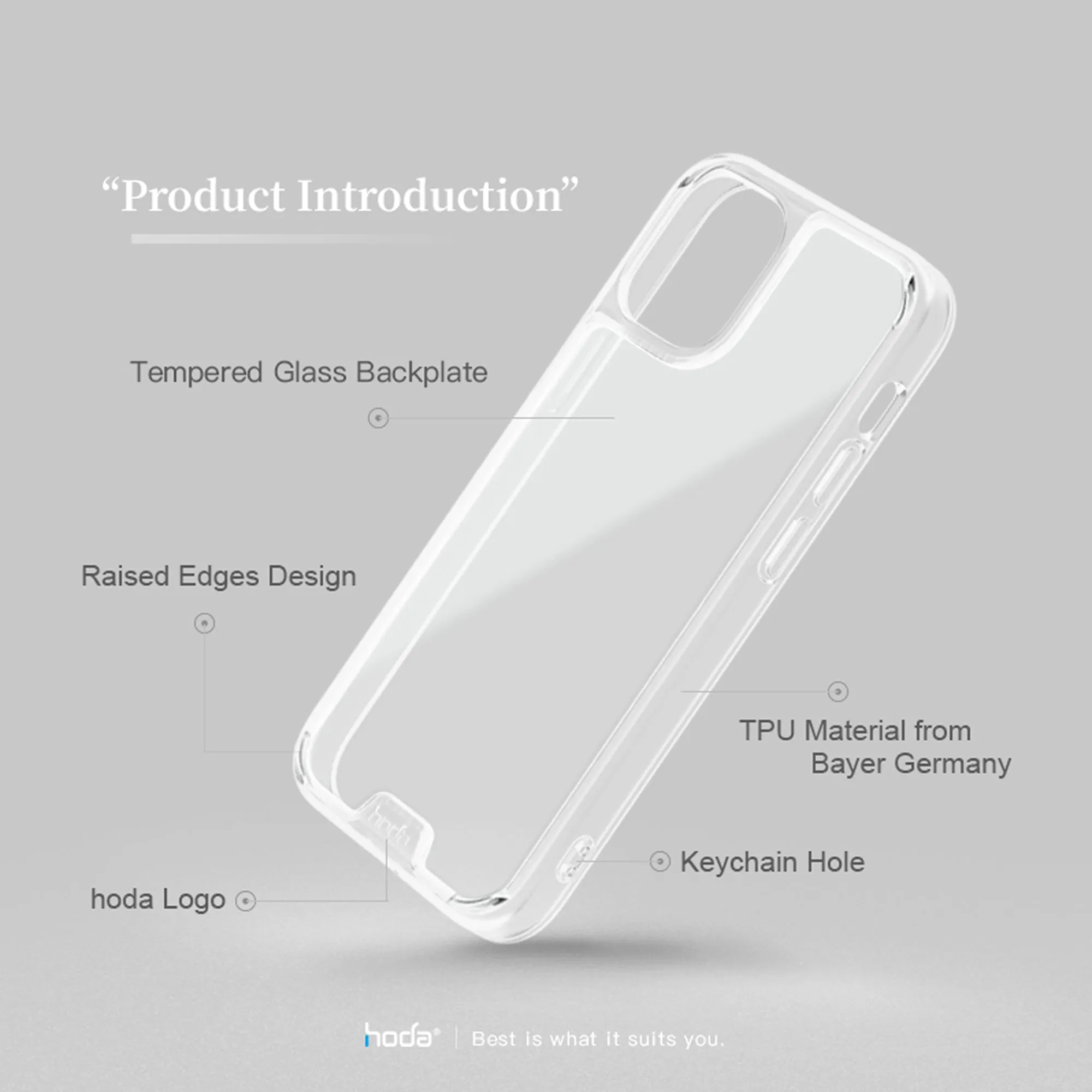 Hoda Crystal Pro Glass Case for iPhone 13 Pro Max 6.7" 5G - Military Standard Case - Clear (Barcode: 4711103541586 )