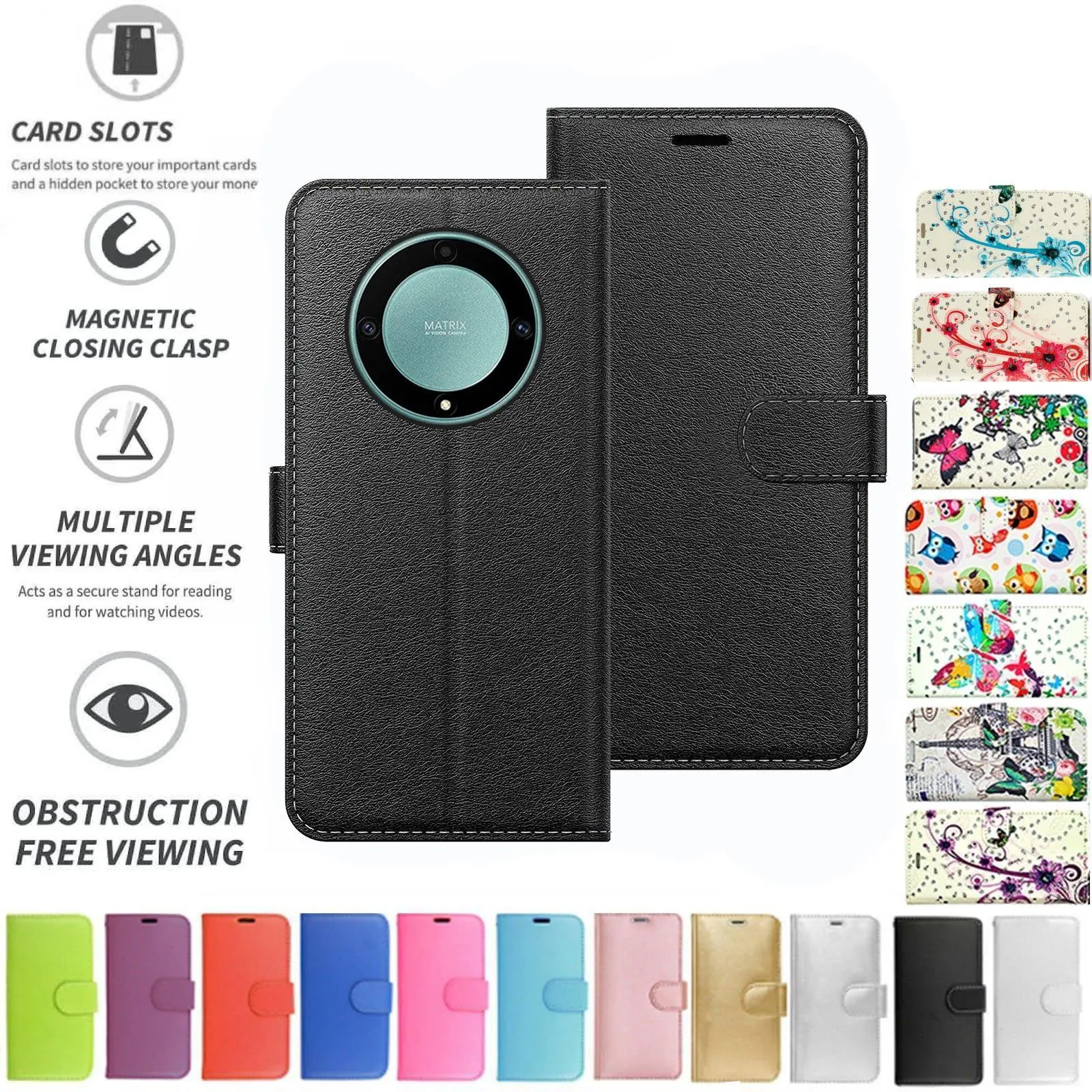 Honor Magic5 Lite Flip Folio Book Wallet Case