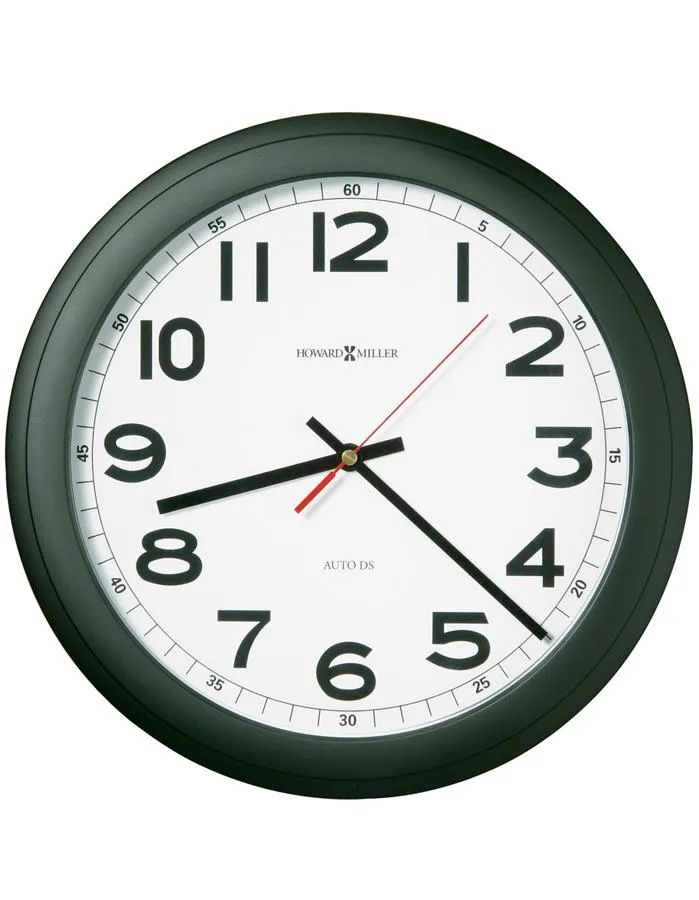 Howard Miller Norcross Round Wall Clock - White Dial - Auto Daylight Savings