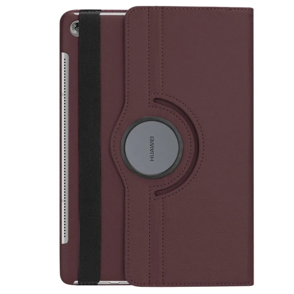 Huawei MediaPad M5 10 litchi grain leather flip case - Brown