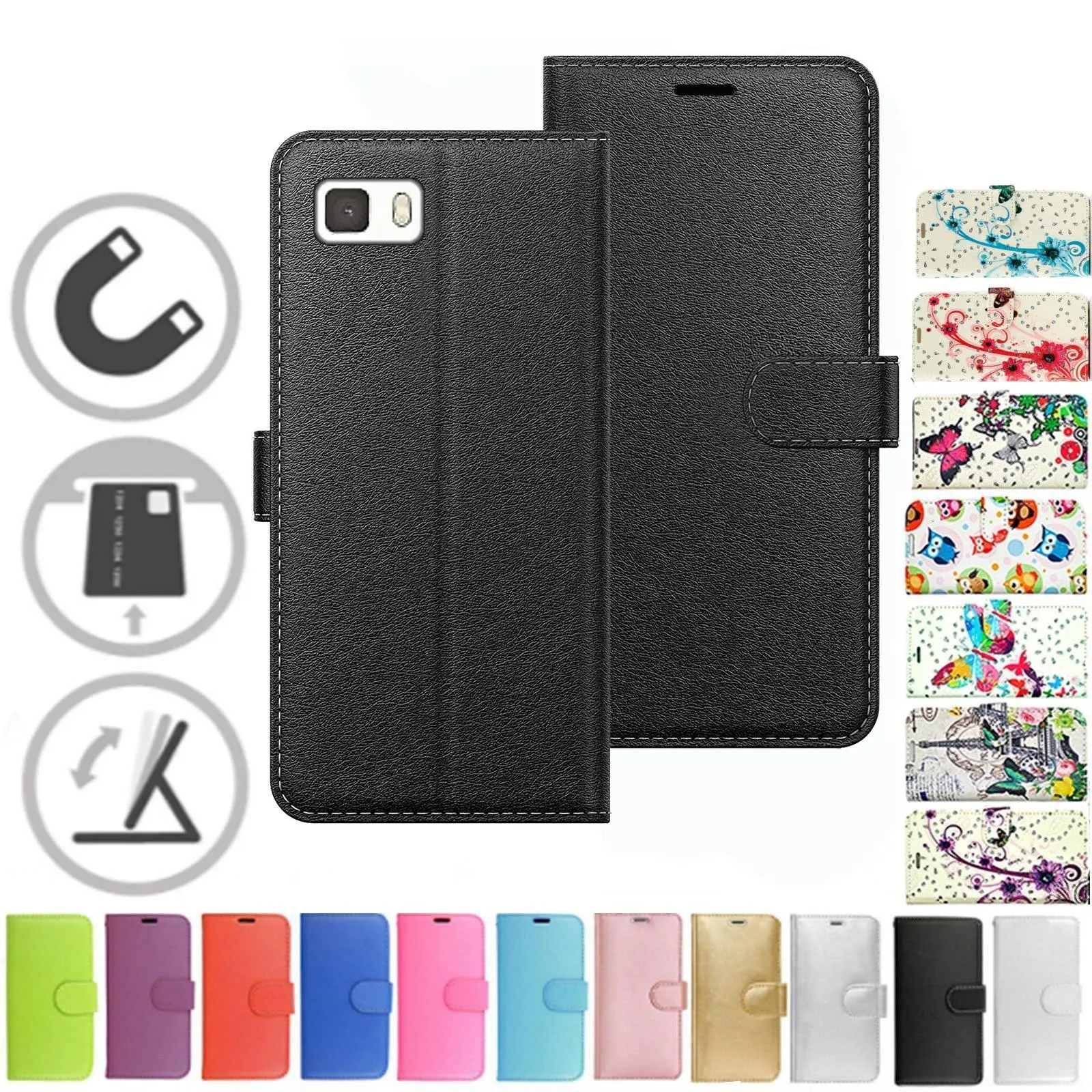 Huawei P8 Flip Folio Book Wallet Case