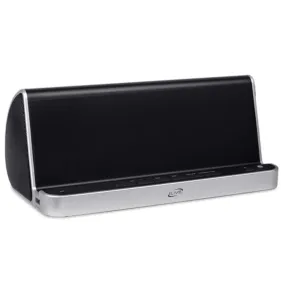 iLive SB311B Bluetooth Speaker & Charging Station w/Device Cradle 3.5mm Aux Jack & USB Charge Ports (Black/Silver) - B