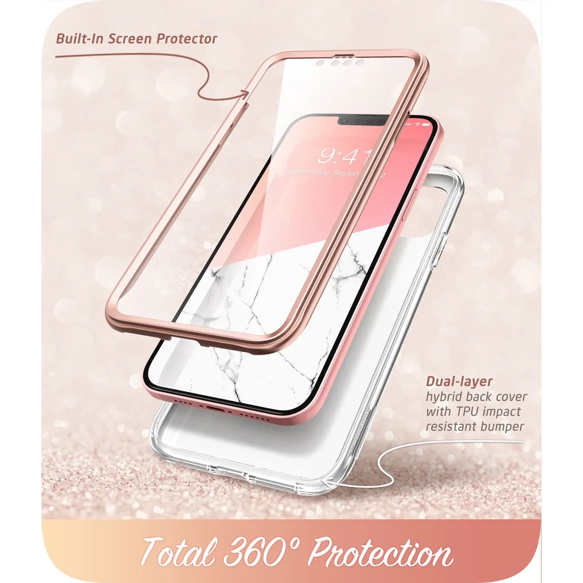 iPhone 13 Cosmo Case - Marble Pink