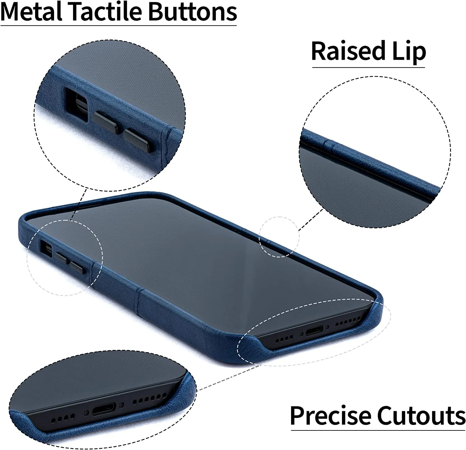 iPhone 14 Pro Max Built-in Metal Plate Wallet Case iPhone 14 Pro Max, Navy