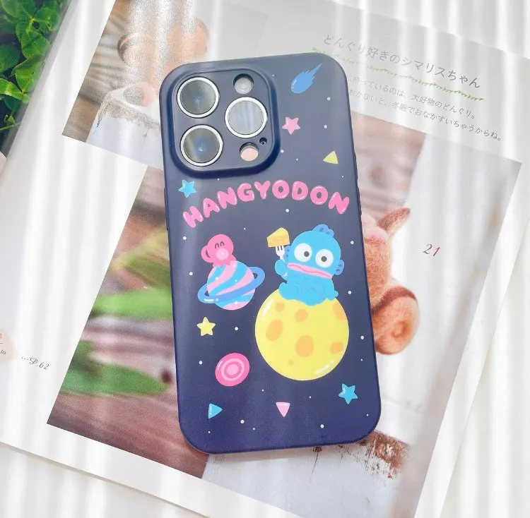 Japanese Cartoon Hangyodon 3 Style | Blue Checkered Space Simple - Soft Case iPhone Case 12 13 14 Pro Promax Plus