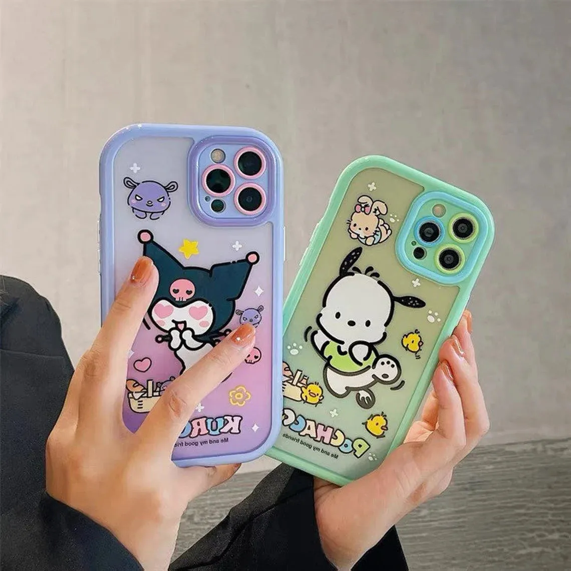 Japanese Cartoon Heart Eyes KU & Dancing PC iPhone Case PLUS 11 12 13 14 Pro Promax