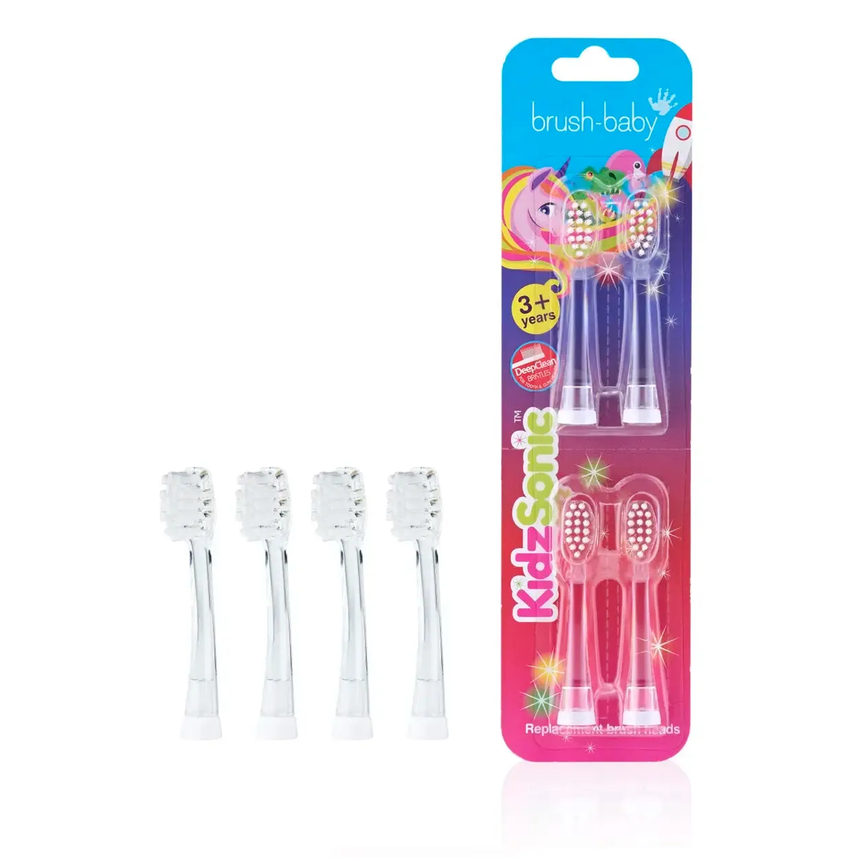 KidzSonic® Electric Toothbrush Replacement Brush Heads - Ages 3  Years (Pack of 4)