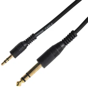 Kinsman Standard Soundcard Cable ~ 3.5mm Stereo/6.35mm Stereo ~ 10ft/3m