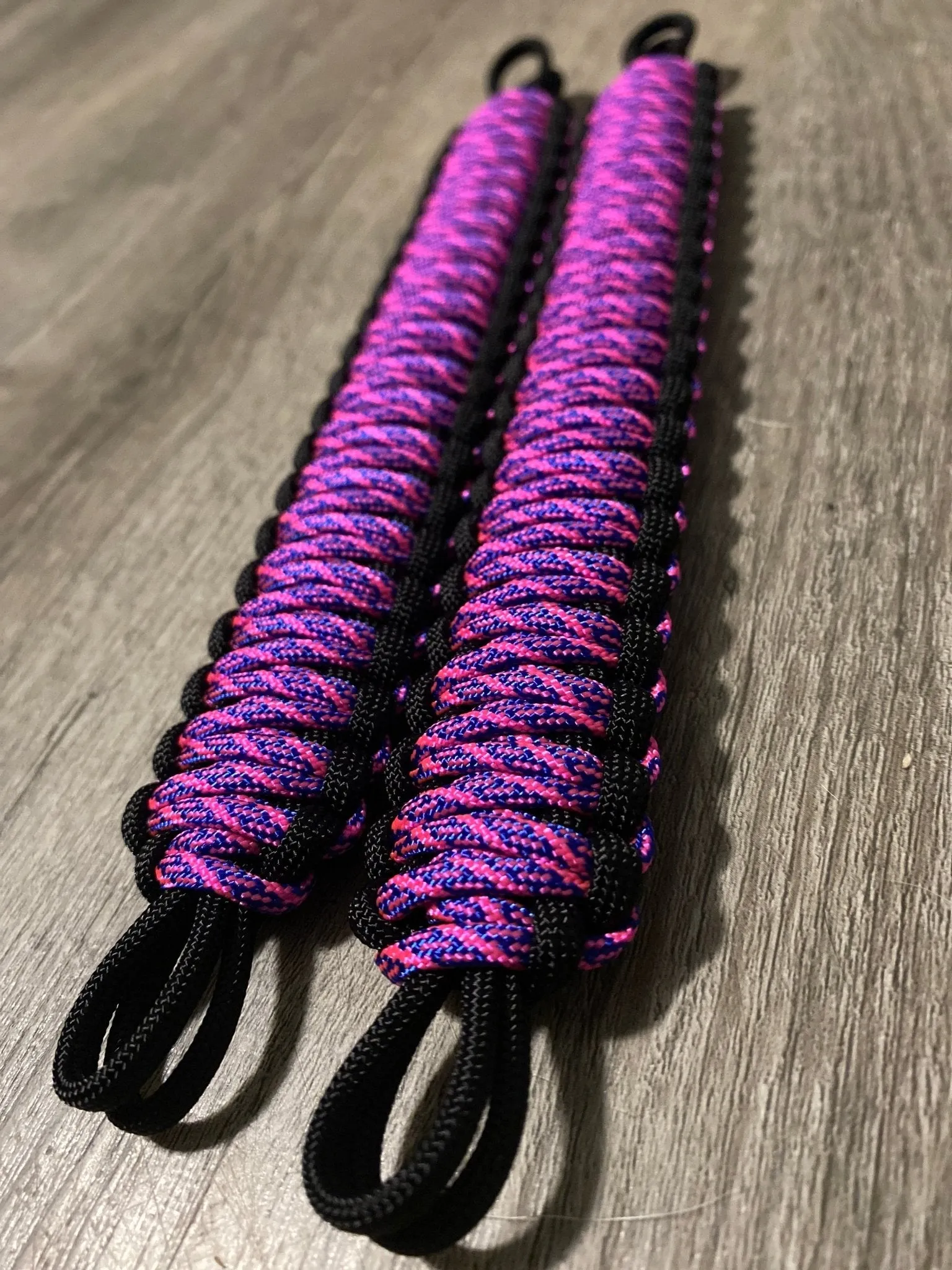 Krawlergrips Helix Electric Blue Neon Pink Paracord Grab Handle