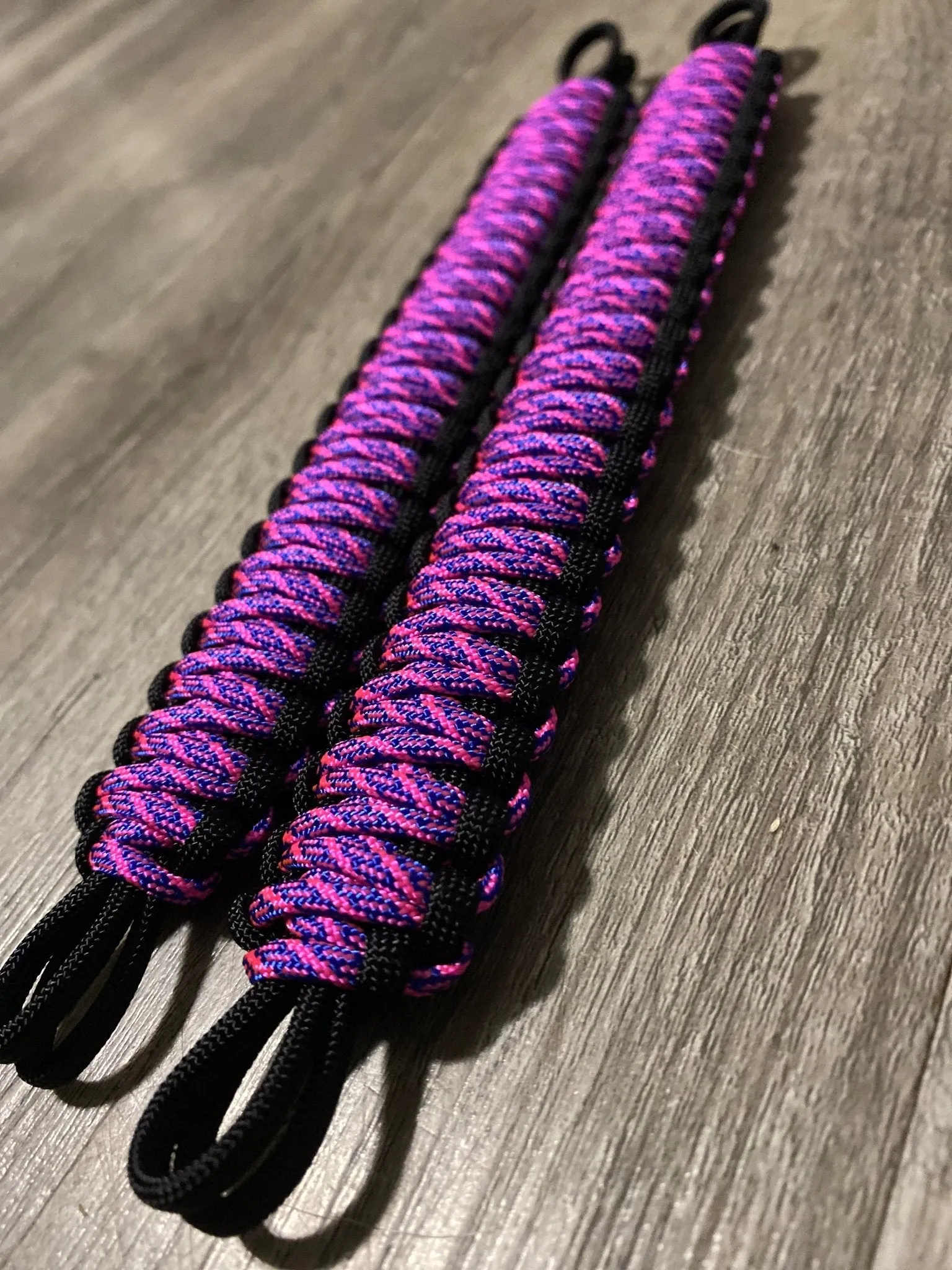 Krawlergrips Helix Electric Blue Neon Pink Paracord Grab Handle