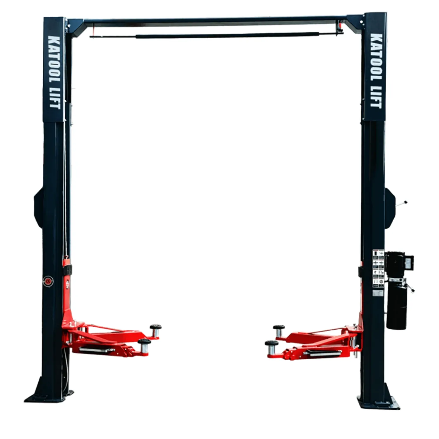 KT-AS110D Two Post Asymmetrical Vehicle Lift 11,000lbs Single Point Lock Release