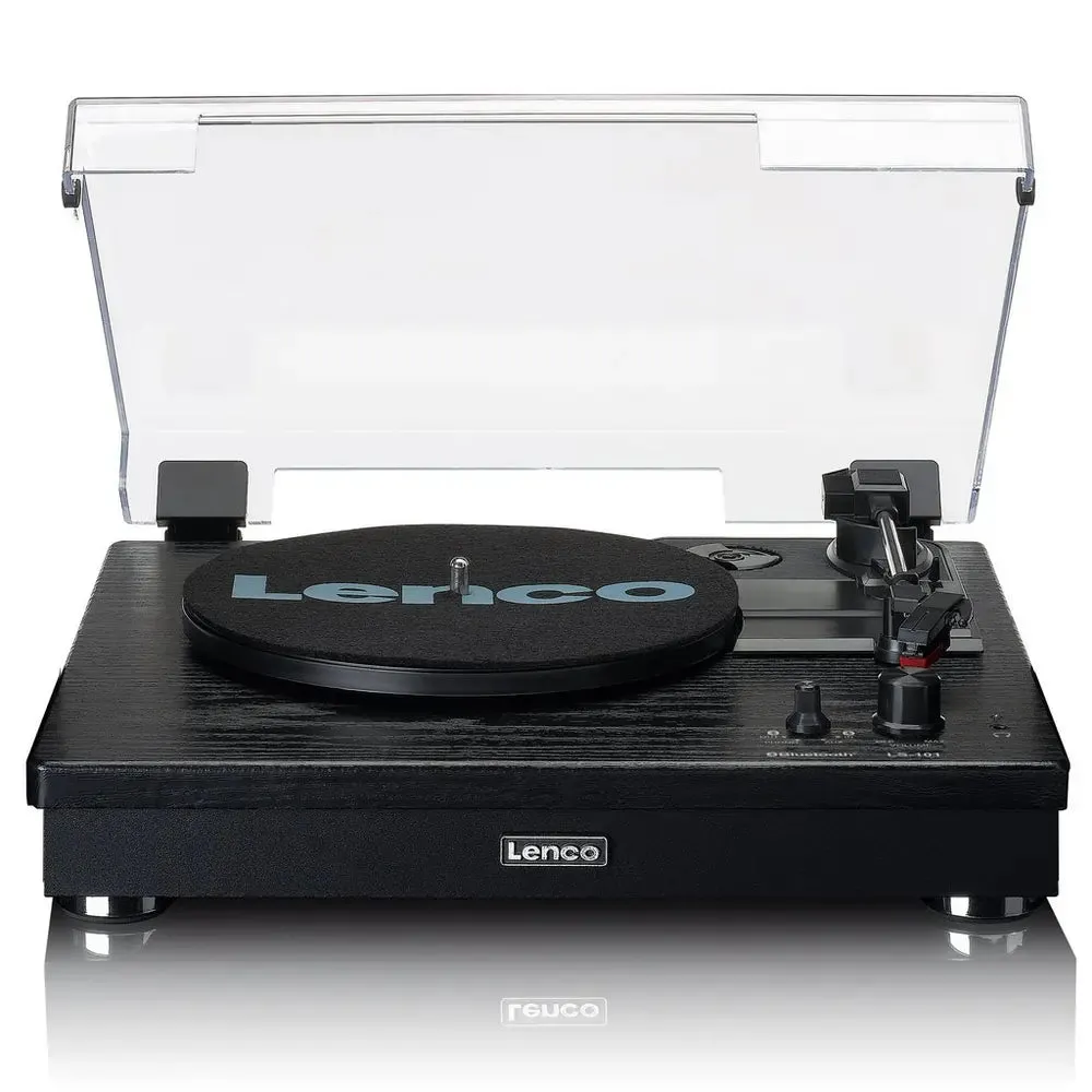 Lenco LS101 Turntable & Hi Fi Speaker System With Bluetooth, Black