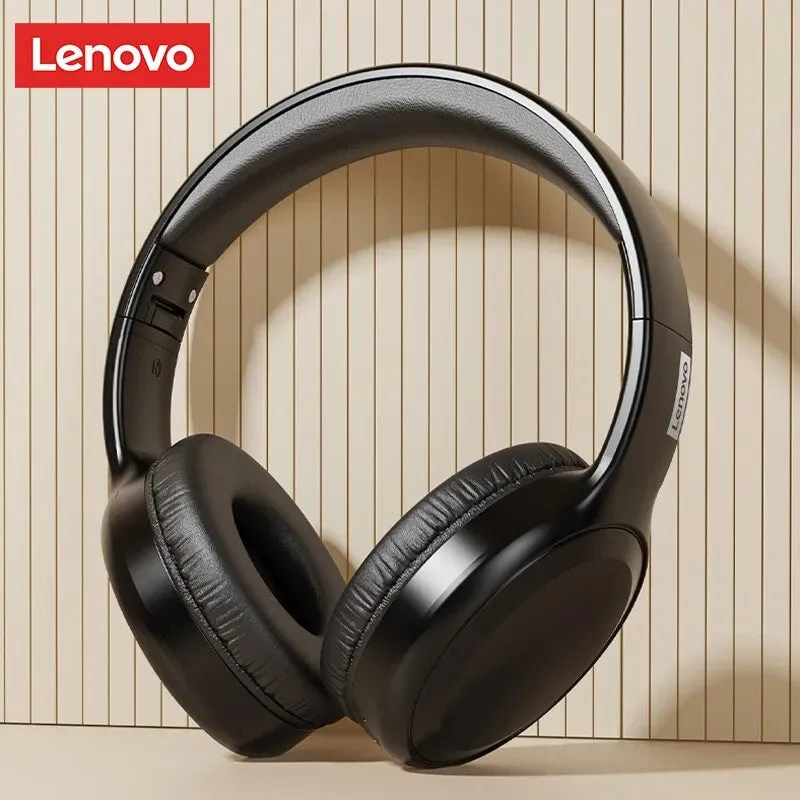 Lenovo TH30 Wireless Bluetooth 5.3 Headphones - Active Noise-Cancellation Headsets, Foldable Design, Mic - Perfect for Music, Gaming, and Calls. Gifts For All.