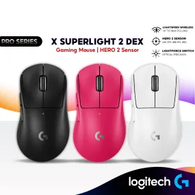 Logitech G PRO X SUPERLIGHT 2 DEX LIGHTSPEED Wireless Gaming Mouse with HERO 2 Sensor, LIGHTFORCE Switches