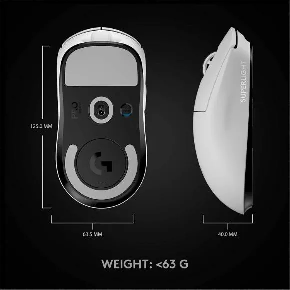 Logitech G PRO X Superlight Wireless Gaming Mouse - White