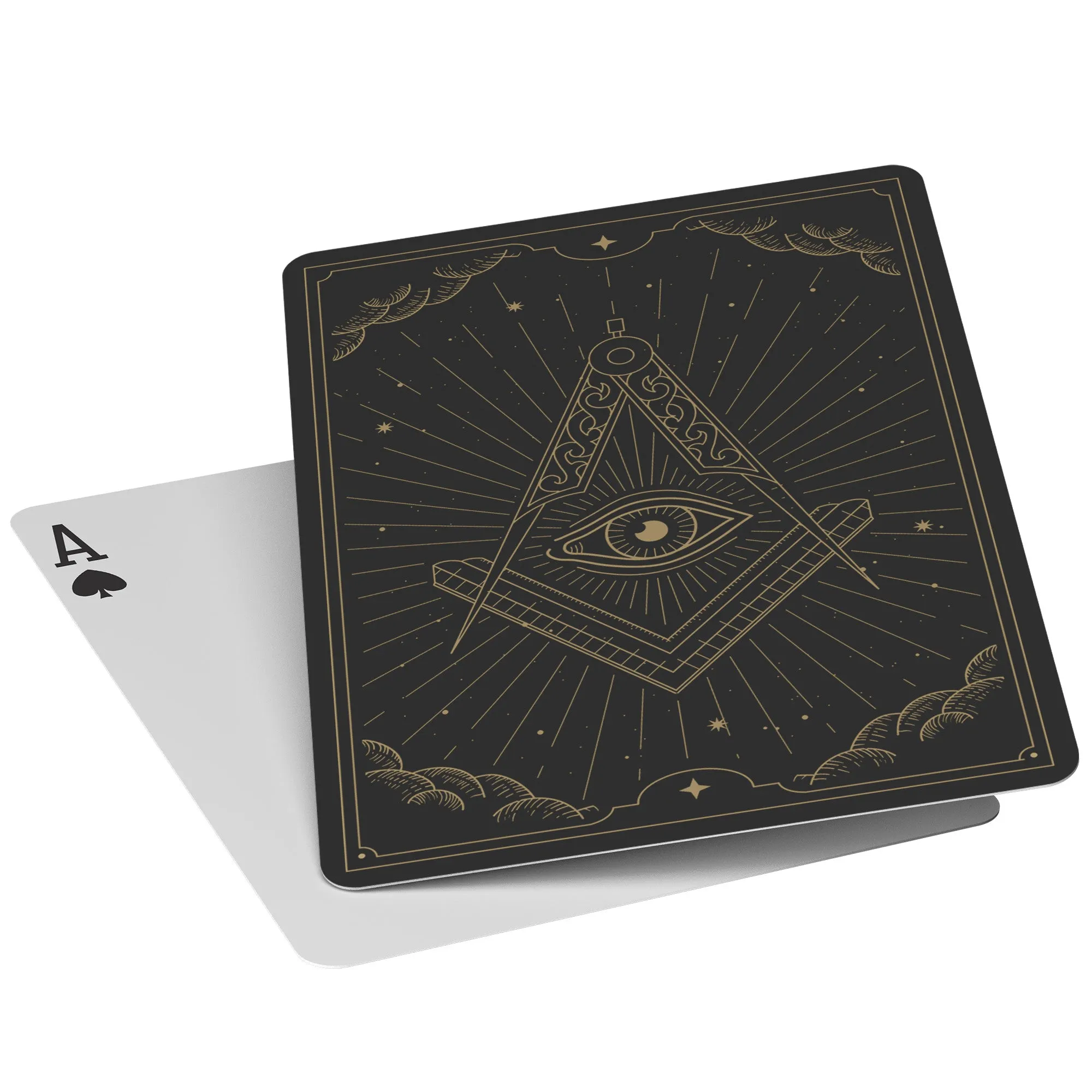 Master Mason Blue Lodge Playing Cards - Black & Gold