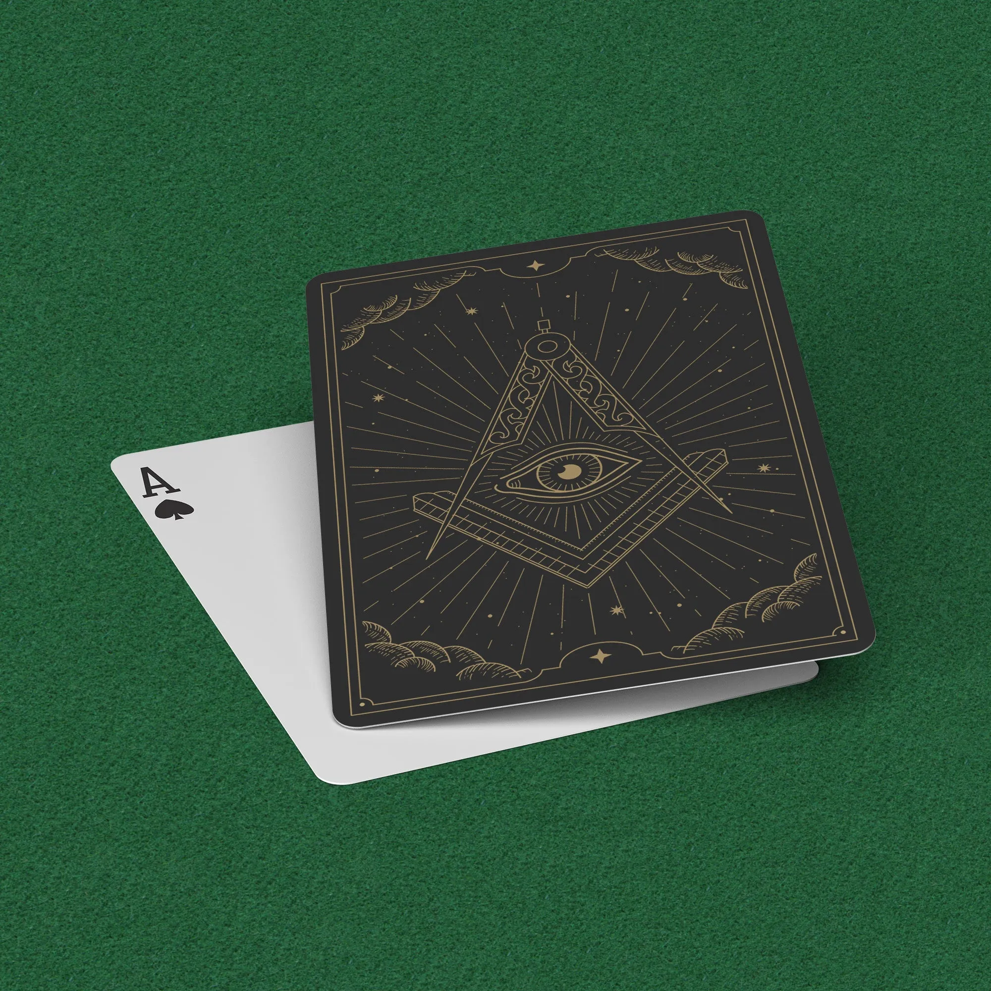 Master Mason Blue Lodge Playing Cards - Black & Gold