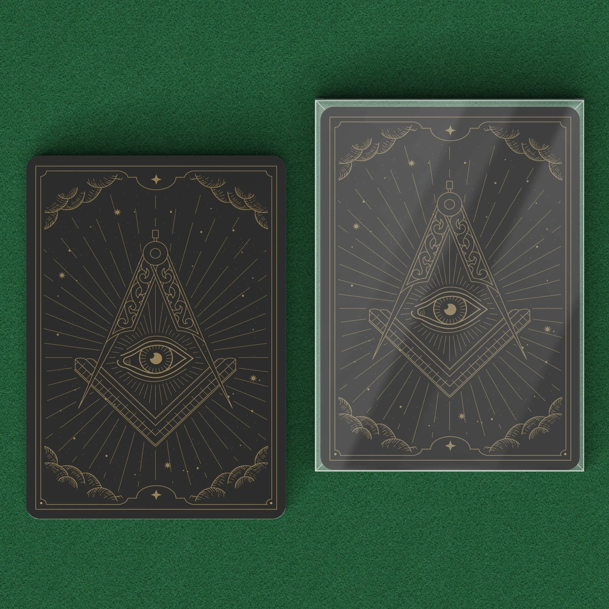 Master Mason Blue Lodge Playing Cards - Black & Gold