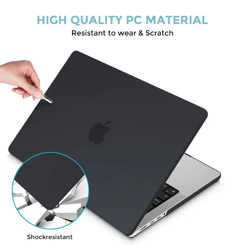 Matte Case Compatible for MacBook Pro 14 inch Case 2023 2022 2021 Release M3 A2918 A2992 M2 A2779 M1 A2442 Pro Max Chip -Black