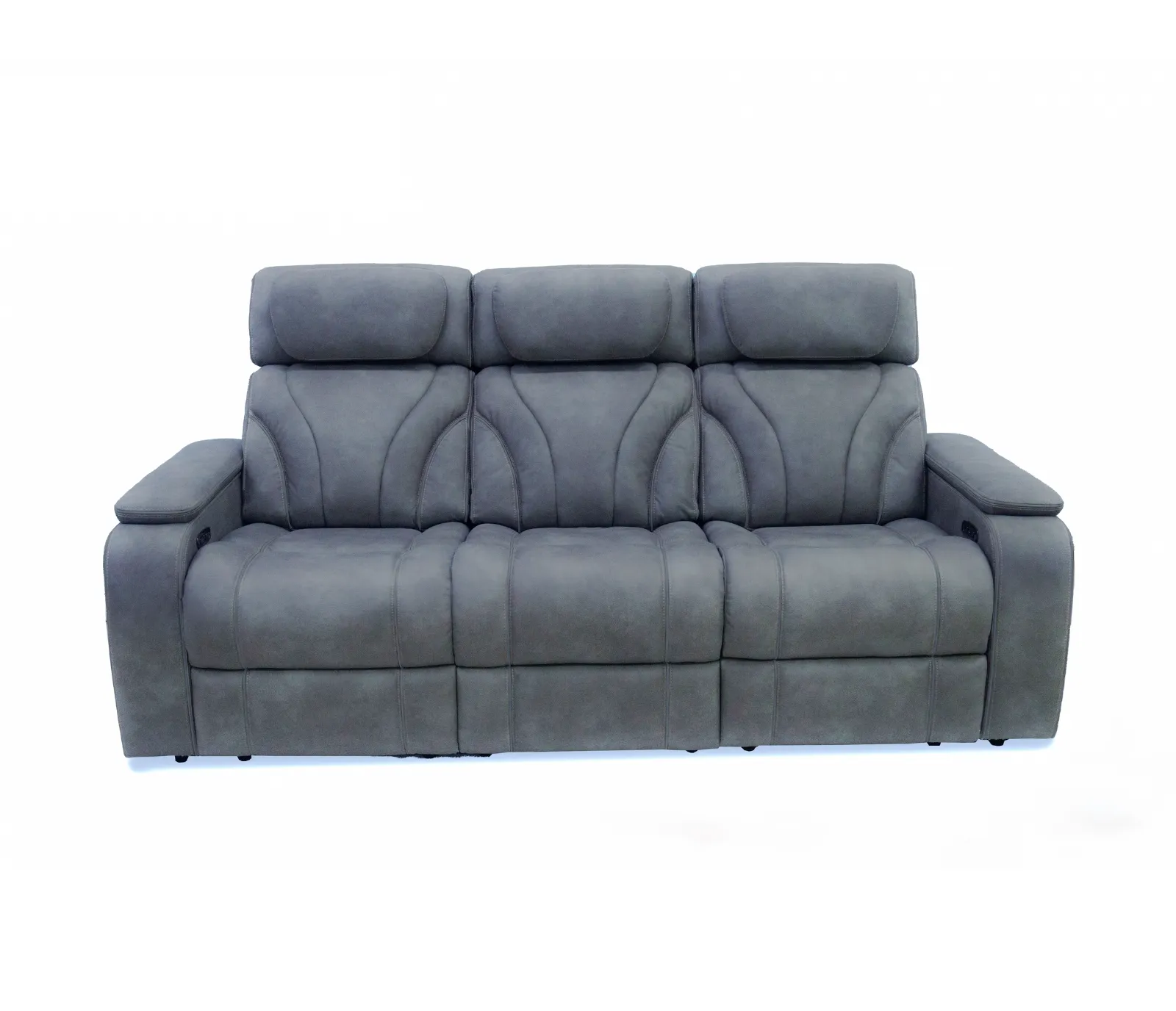 Maverick Sofa - Power Reclining w/ Power Headrests - Steel Blue Fabric