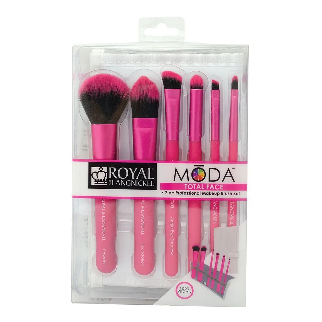 MŌDA® Total Face 7pc Pink Brush Kit