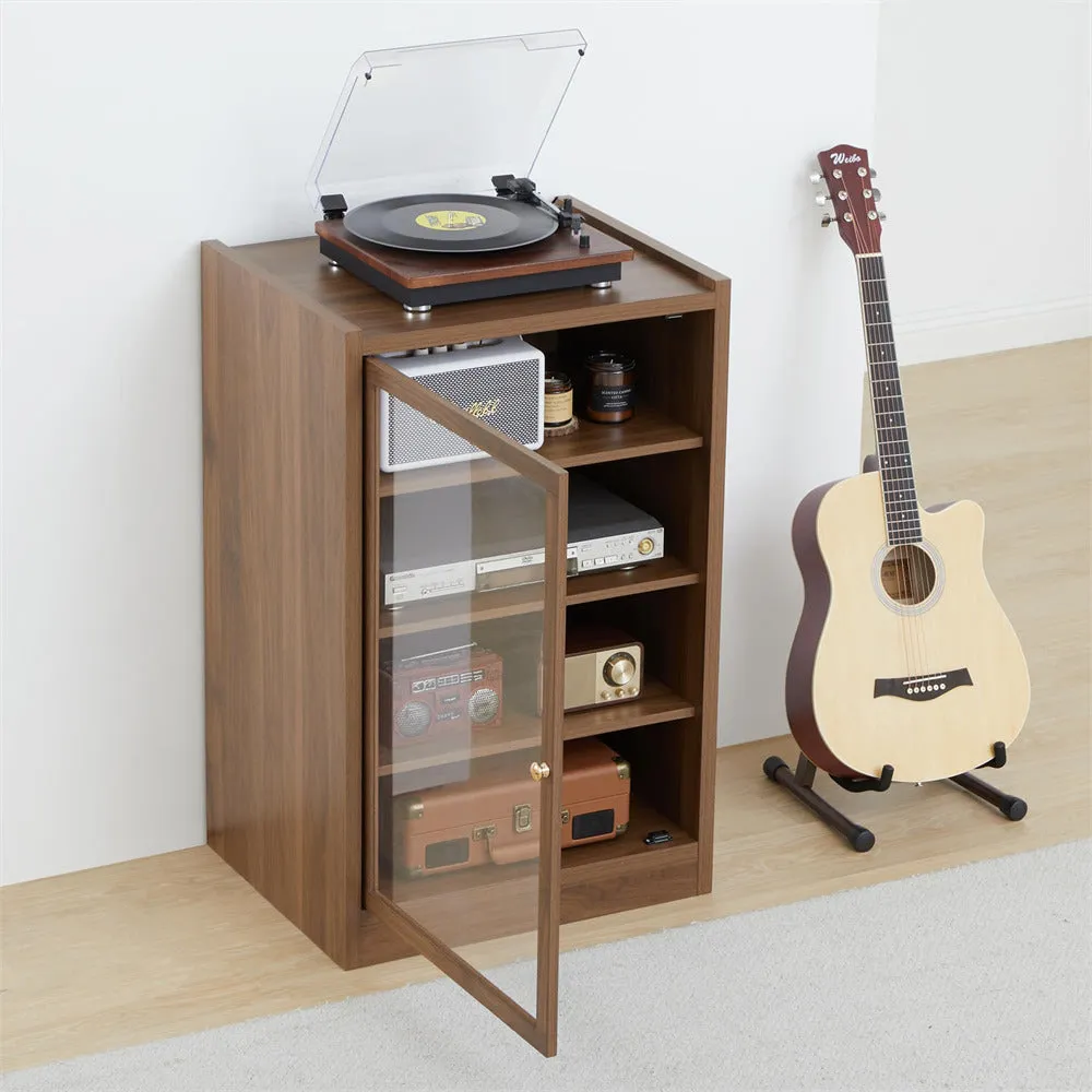 Media Cabinet 5-Tier Stereo Cabinet with Adjustable Shelves and Cable Management