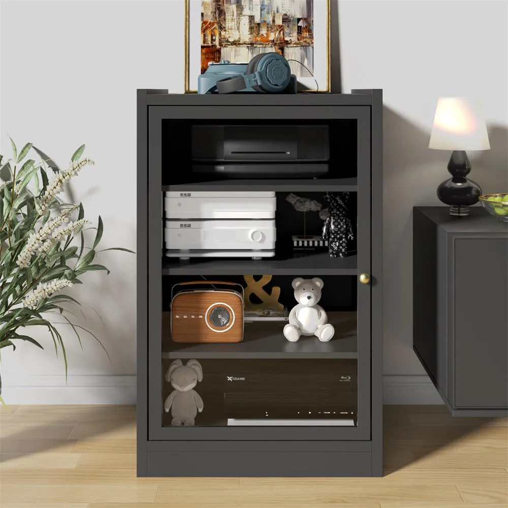 Media Cabinet 5-Tier Stereo Cabinet with Adjustable Shelves and Cable Management