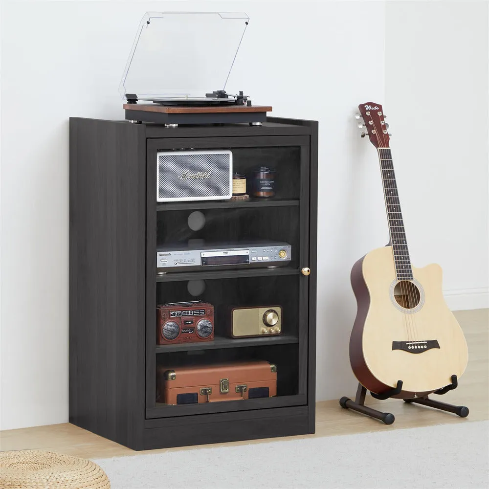 Media Cabinet 5-Tier Stereo Cabinet with Adjustable Shelves and Cable Management