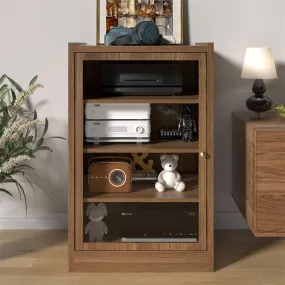 Media Cabinet 5-Tier Stereo Cabinet with Adjustable Shelves and Cable Management