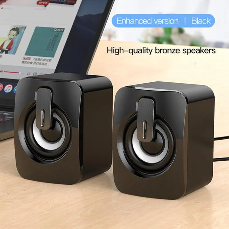 Microphone USB Cable Desktop Computer Speaker With LED Light