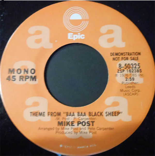 Mike Post - Theme From "Baa Baa Black Sheep" (7", Promo) (VG)