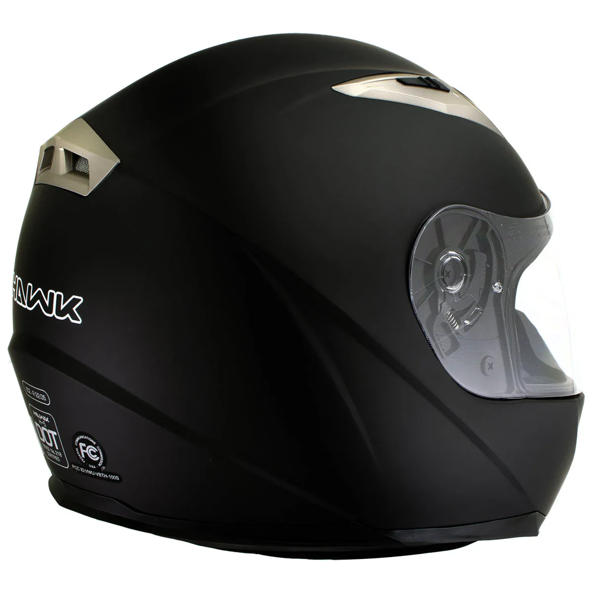 Milwaukee Helmets H500 Flat Black 'Chit-Chat' Black Full Face Motorcycle Helmet with Wireless Communication