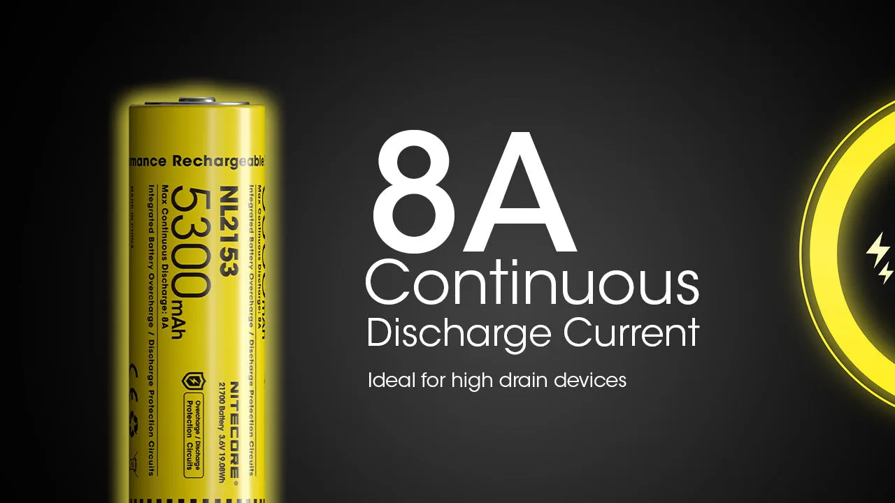 Nitecore NL2153 5300mAh Rechargeable 21700 Li-Ion Battery