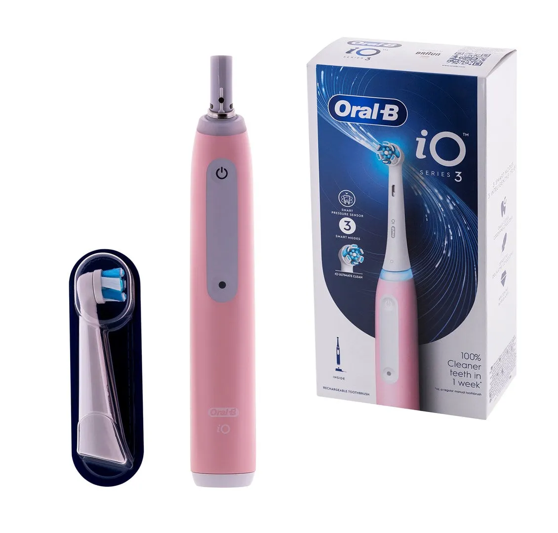 Oral-B Ioseries3ice Rotary-Pulsating Electric Toothbrush For Adults Pink