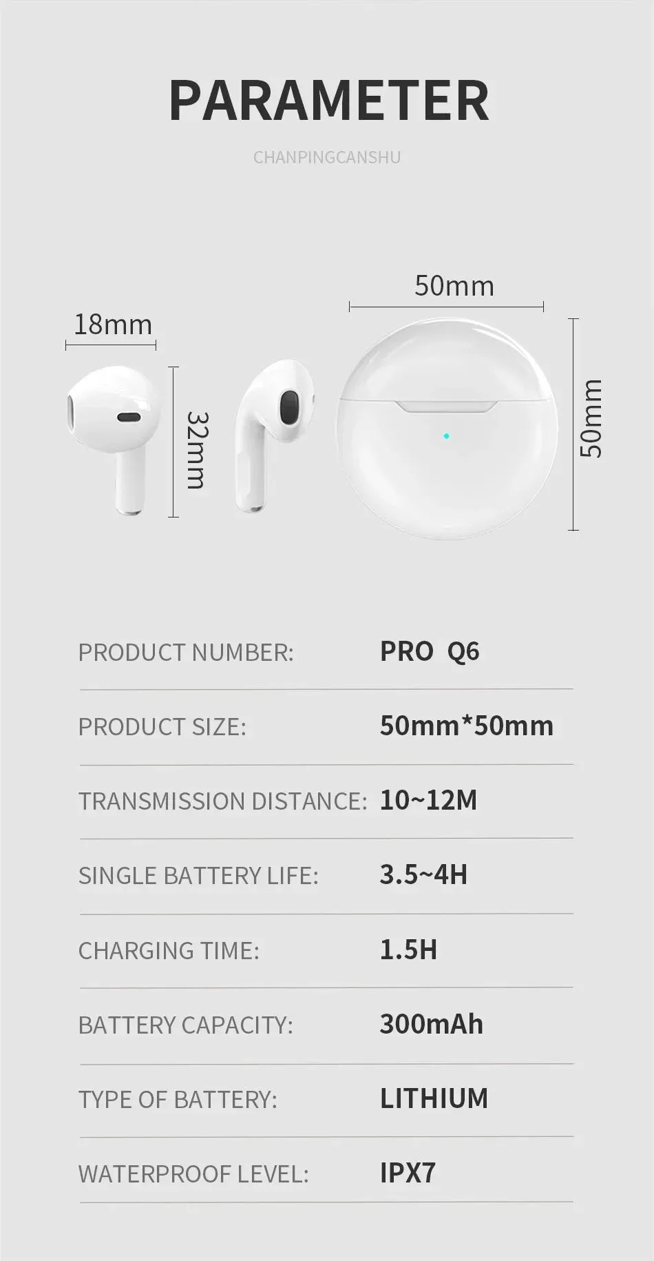 Original Air Pro 6 TWS Wireless Bluetooth Earphones Mini Pods Earbuds Earpod Headset For Xiaomi Android Apple iPhone Headphones