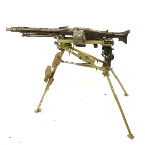 Original German WWII MG 42 Display Machine Gun with Lafette Mount- Marked ar