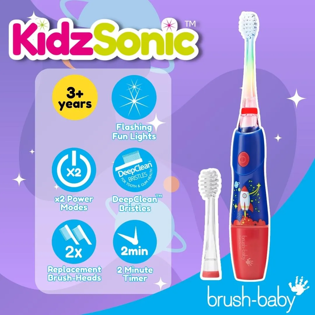 Pack of 2 KidzSonic® Rocket Kids Electric Toothbrush (3  years)