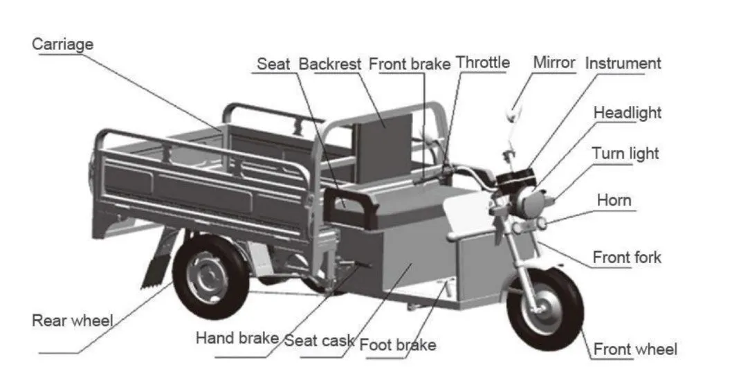 Pet Three Wheeled Electric Cargo Truck