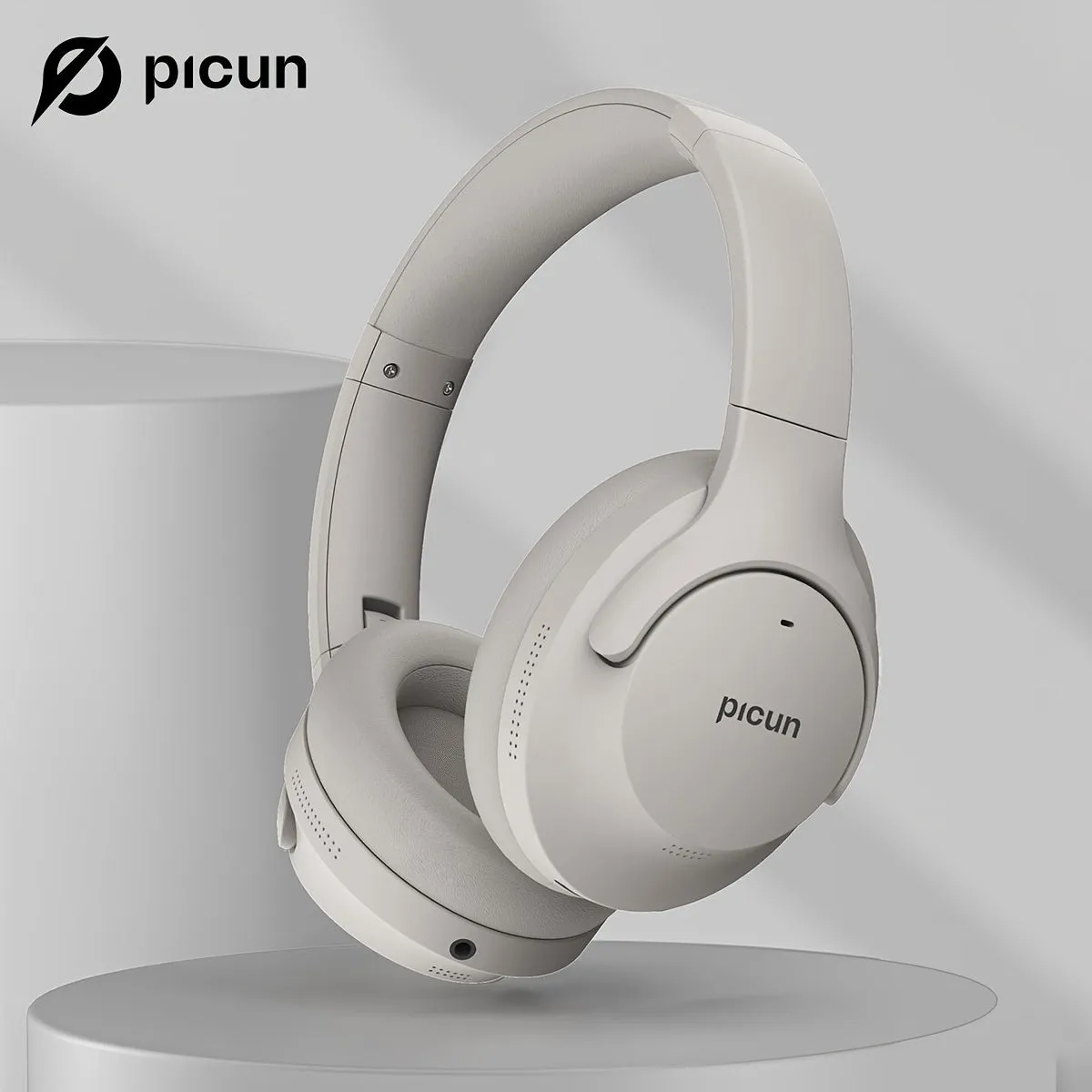 Picun ANC-05 Hybrid Active Noise Cancelling Headphones With Built-in Microphone, 100H Playing Time Hi-Res Audio & Deep Bass Wireless Over Ear Foldable Headphones For Travel, Home, Office, Gym