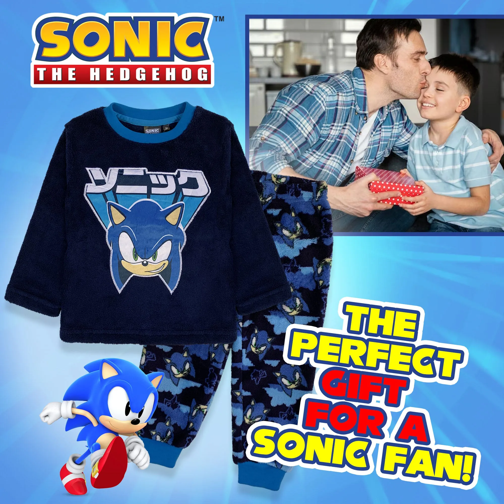 Pigiama per bambino Sonic The Hedgehog in pile invernale 6265