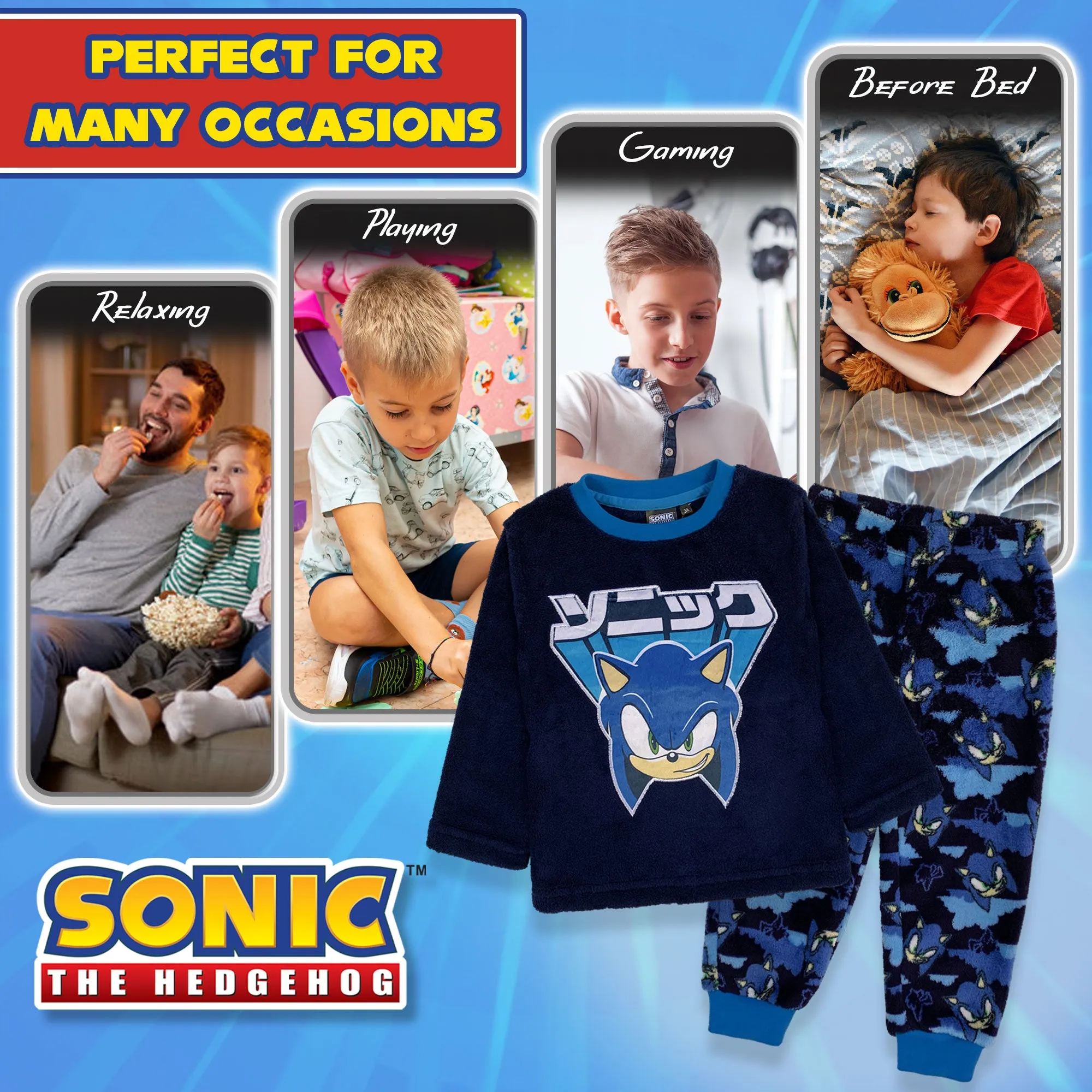 Pigiama per bambino Sonic The Hedgehog in pile invernale 6265